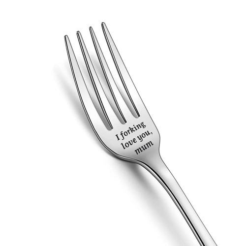 RFTWXHPN Gift for Mum from Daughter Son - I Forking Love You Mum Fork for Mom Mother Birthday Christmas Gifts for Mum Mama Mothers Day Gift for Mom Mum Dessert Fork Stainless Steel