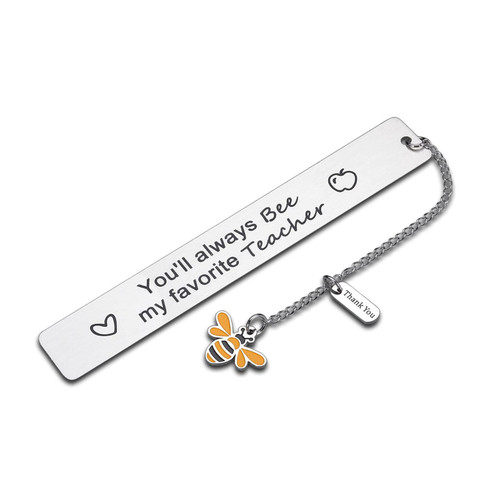 Christmas Best Teacher Gifts Bookmark for Women Men from Students Teachers' Day Appreciation Thank You Gifts Bulk for Bee Book Lover Favorite Teacher Graduation Retirement Valentines Day Birthday Gift
