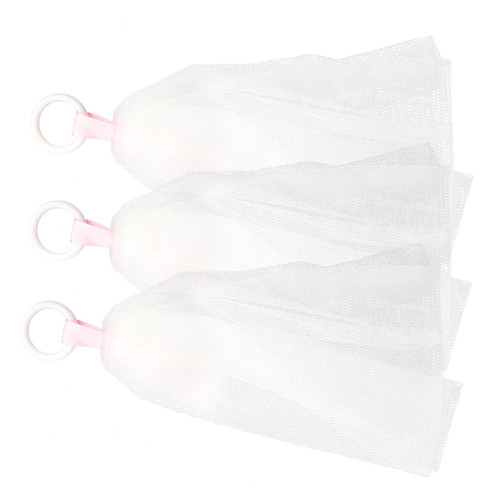 FOMIYES 3pcs Bath Soap Saver Pouch Exfoliating Mesh Soap Bag Face Wash Face Cleansing Foaming Net Soap Loofah