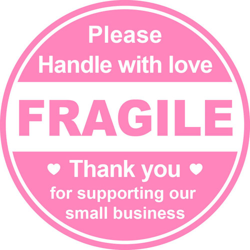 Pink Fragile Shipping Sticker,2 inch 150pcs Cute Fragile Sticker for Shipping,Box Glass Gift Shipping Label