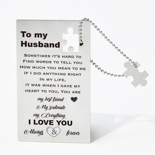 Rifyue Anniversary Card for Him Husband - Wallet Card From Wife, Hubby Engraved Wallet Insert Card, Valentine Birthday Christmas Gifts for Husband Hubby Him Rifyue Anniversary Card for Him Husband - Wallet Card From Wife, Hubby Engraved Wallet Insert Card, Valentine Birthday Christmas Gifts for Husband Hubby Him