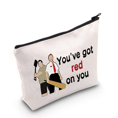 LEVLO Corpse Shaun Cosmetic Make Up Bag Shaun Fans Gift You've Got Red On You Makeup Zipper Pouch Bag (You've Got)