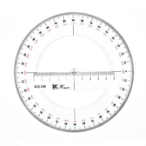 tooloflife 1 Pcs Plastic 360 Degree Protractor Round Ruler Gauge Angular Drafting Tools Circle Protractor for School Education Office Classroom (100 MM)