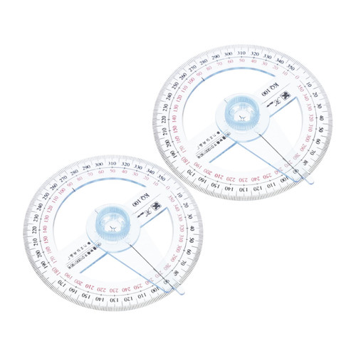 TEHAUX 2pcs Angle and Circle Maker Safety Protractor Clear Protractors Suit Swing Arm Protractor Circle Templates Circle Ruler Plastigauge Tools Circle Goniasmometer Round Student Tape
