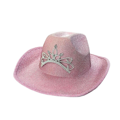 Cowboy Hat Western Style Cap Blinking Tiara Decorative Cosplay Cowgirl for Party
