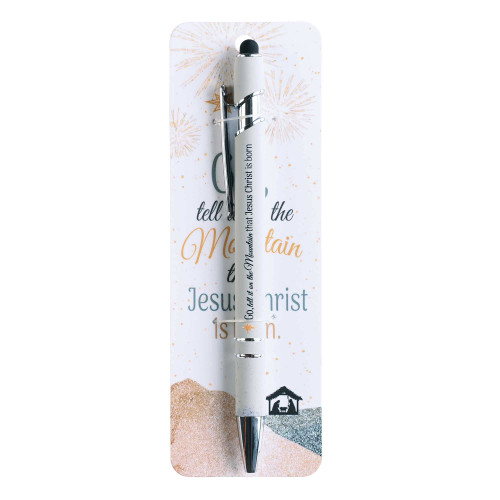 Dicksons Go Tell It On The Mountain Classic White 5.5 Inch Metal Ballpoint Pen