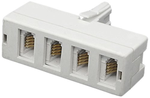Uxcell 4-Way UK Telephone to BT Plug Socket Adapter and Splitter for Landline Telephone