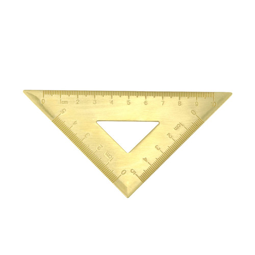 HEVSTIL 45/90 Brass Triangle Ruler,Thicken Ruler Copper Metal Triangle Ruler Triangle Ruler 45/90 Degrees for Drafting Drawing Learning