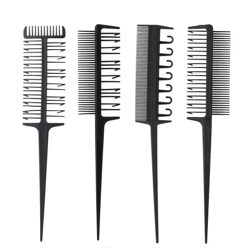 4PCS Black Hair Comb Set, Hair Comb Sets Professional Barber Salon Hair Styling Combs, Hair Coloring Dying Highlight Salon Barber Tool 4PCS Black Hair Comb Set, Hair Comb Sets Professional Barber Salon Hair Styling Combs, Hair Coloring Dying Highlight Salon Barber Tool