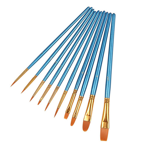 Paintbrush Sets, Paintbrushes Nylon Hair Artist Acrylic Paint Brushes for Acrylic Oil Watercolor Face Nail Art Miniature Detailing and Rock Painting Blue Paint Brushes Set,10 Pcs Paintbrush Sets, Paintbrushes Nylon Hair Artist Acrylic Paint Brushes for Acrylic Oil Watercolor Face Nail Art Miniature Detailing and Rock Painting Blue Paint Brushes Set,10 Pcs