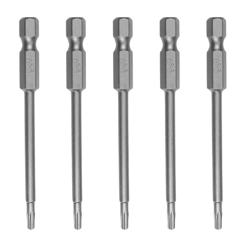 Utoolmart Torx Screwdriver Bits, T10 Magnetic Torx Head Screw Driver Bit, with 1/4 Inch Hex Shank, 75mm Length S2 Steel Screw Driver Kit Tools, for Repair Work, 5 Pcs