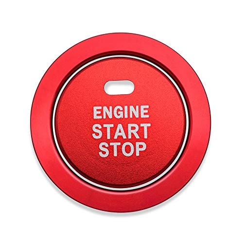 Ceyes Red Engine Start Stop Button Cover+Ring Ignition Start Stop Button Trim Ignition Switch Button Sticker Push Button Switch Decor Stickers for Subaru Forester Legacy Impreza Outback Ascent BRZ XV