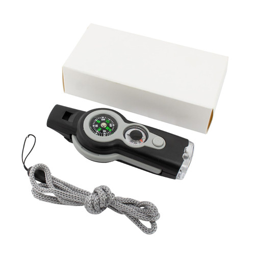 7 in 1 Emergencies Survival with Compasses Thermometer LED Light Magnifier Survival Tool Easy to Carry Magnifier