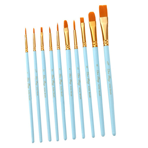 EXCEART 10pcs Set Drawing Tool Suite Gouache Painting Brush Gouache Paint Brushes Oil Paint Brush Wood Handle Paint Brush Oil Paintbrush Watercolor Painting Painting Materials