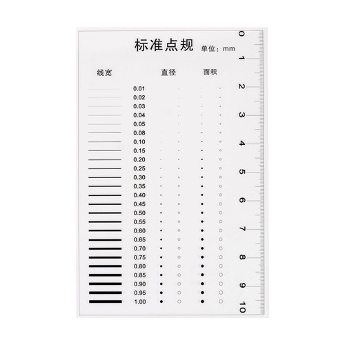 HARFINGTON High Precision SEC Size Estimation Chart 10cm Covered Transparency Flaw Detection Film Ruler for Diameter and Line Width Defects Measuring