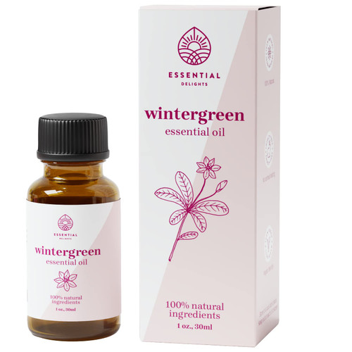 Wintergreen Essential Oil by Essential Delights - Premium Grade 100% Undiluted Essential Oil | for Aromatherapy, Soaps, Lotions, & Candles | Vegan & Cruelty Free (1 Fl Oz) Wintergreen Essential Oil by Essential Delights - Premium Grade 100% Undiluted Essential Oil | for Aromatherapy, Soaps, Lotions, & Candles | Vegan & Cruelty Free (1 Fl Oz)