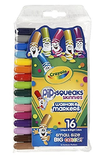 Crayola Pip-Squeaks Skinnies Washable Markers, Assorted Colors 16 ea