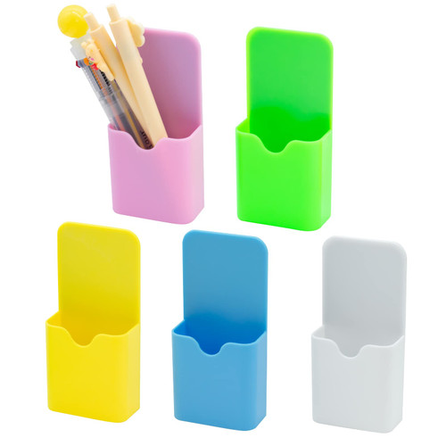 PDCTACST 5pcs Magnetic Dry Erase Marker Holder, Whiteboard Marker Holder, Magnetic Pen Pencil Storage Organizer, Magnet Pencil Cup for School Office Refrigerator Locker Accessories
