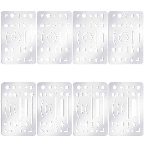 8Pcs Erasing Shields Stainless Steel Drawing Template Shields Drafting Tools Small Eraser Shields Tool for Adult Mechanical Drawing Engineering Design-Produce The Cleanest Line