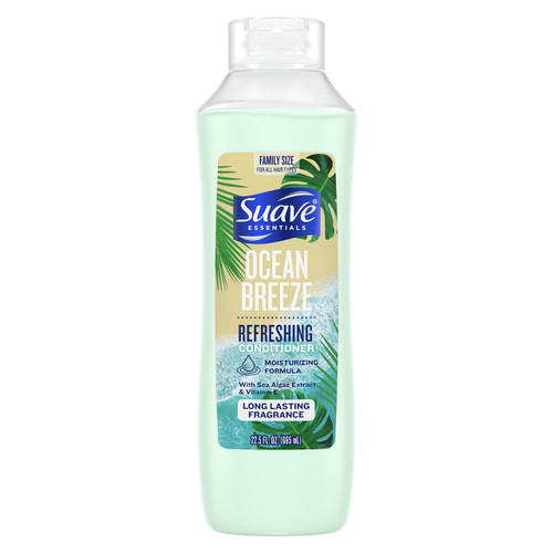Suave Essentials Refreshing Conditioner, Infused with Sea Algae Extract and Vitamin E, Ocean Breeze Hair Conditioner with a Long Lasting Fragrance 22.5 oz Suave Essentials Refreshing Conditioner, Infused with Sea Algae Extract and Vitamin E, Ocean Breeze Hair Conditioner with a Long Lasting Fragrance 22.5 oz