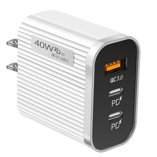 KAZIO Type C Charging Block, 40W USB C Fast Charger Plug, QC 3.0 Fire Resistant Laptop Adapter, Overheat and Current Protection Dual PD Fast Charging Station Block Mobile Charger for Tablet and Phone