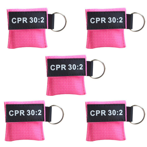 JTKENS CPR Face Shield First Aid CPR CPR Barrier Transparent CPR Face Shield CPR 30:2 with Keychain Pouch CPR Emergency Kit Pink (Pink-5)