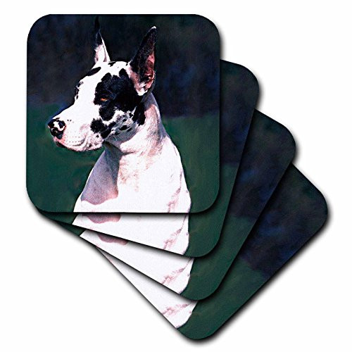 3dRose CST_247_3 Great Dane Ceramic Tile Coasters, Set of 4