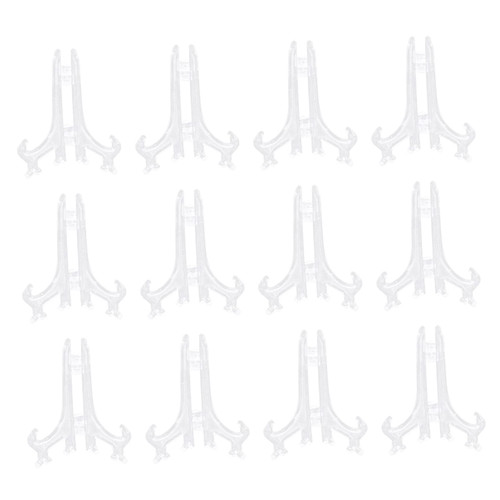 Luxshiny 12pcs Photo Frame Stand Decorative Plate Easels for Display Plate Easel Plate Stand Plate Holder Display Stand Coin Display Novel Display Stand Picture Plastic Tea Cake Stand