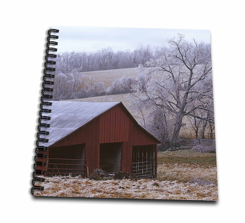 3dRose db_189641_2 Use, Virginia, Augusta County, Barn and Ice Covered Trees Memory Book, 12 x 12