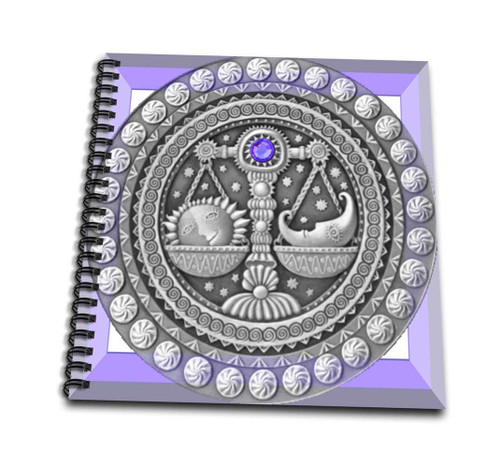3dRose db_66282_2 Zodiac Series Libra Metal Look Art Memory Book, 12 by 12"
