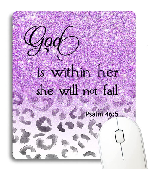 Wknoon Inspirational Quote Psalm 46:5 God is Within Her She Will not Fall Mouse Pad, Christian Bible Verse Scripture Quotes Purple Sparkles Glitter and Leopard Print Mouse Pads Wknoon Inspirational Quote Psalm 46:5 God is Within Her She Will not Fall Mouse Pad, Christian Bible Verse Scripture Quotes Purple Sparkles Glitter and Leopard Print Mouse Pads
