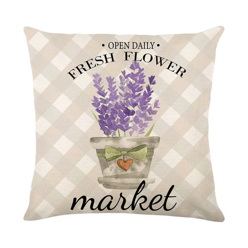 TUNKENCE Home Cushion Case Throwing Pillow Cover Spring Lavender Throwing Pillow Cover Outdoor Decoration Throwing Pillow Sofa Cover for Farmhouse Home Holiday Decor,18X18