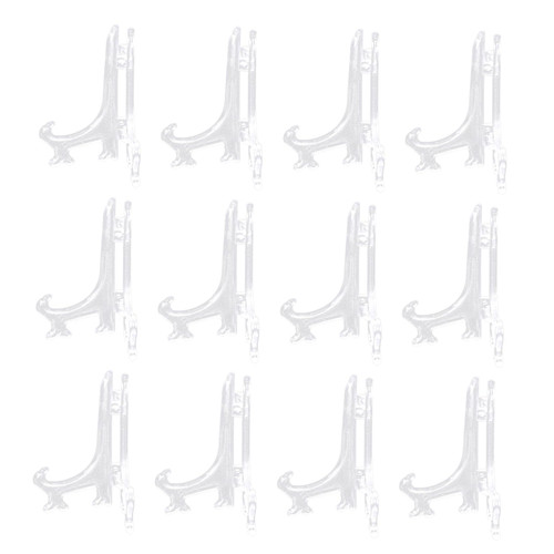 VINTORKY 12pcs Photo Frame Stand Plate Stands for Display Acrylic Easels Coin Display Plate Holder Stand Display Stand Easel Plate Stand Picture Frame Stand Plastic Easel Mini Album Rack