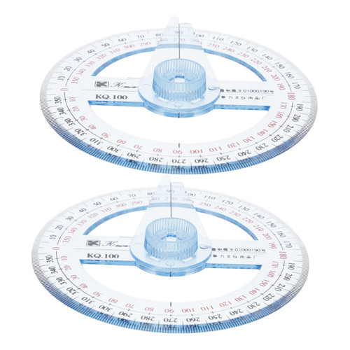 VILLCASE 2pcs Swing Arm Ruler Swing Arm Protractor 360 Degree Angle Measure Kids Tools Radius Template Kids Suit Rotating Protractors Carpenter Tools School Protractor Suite Student Round