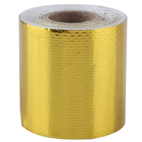 5m * 5cm Car Aluminum Foil Adhesive Reflective Heat Shield Wrap Tape(Golden) for adhesive heat wrap heat resnt gold tape gold heat resnt wrap heat resnt tape (Gold 5M*5Cm)