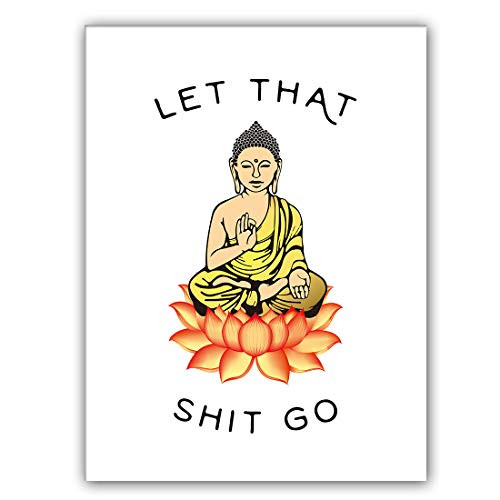 Let That Shit Go Art Print Set of 1 (12X16 Zen Printing Yoga Room Decoration Canvas Buddhist Prints Wall Pictures Room Home Decor,No Frame