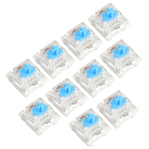 Hilitand 10Pcs Mechanical Keyboard Switch, Blue Switch DIY Key Switch Replacement with Shaft Puller + Key Puller for MX Mechanical Keyboard(Normal Type)