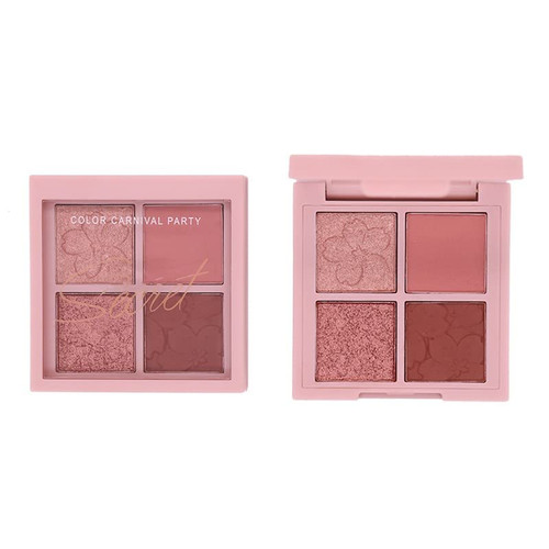 PICKX Eyeshadow Palette Four-color Daily Eye Makeup Eyeshadow Palette Matte Eyeshadow Shiny Eyeshadow High Visible Color Palette Small Cute Cherry Blossom Eyeshadow Palette Gifts for Girls (1)