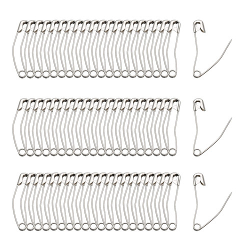 Qjaiune 120Pcs Curved Safety Pins Size 2, 1.5" / 38mm Quilting Basting Pins, Bent Safety Pins for Quilting and Knitting (Sliver) Qjaiune 120Pcs Curved Safety Pins Size 2, 1.5" / 38mm Quilting Basting Pins, Bent Safety Pins for Quilting and Knitting (Sliver)