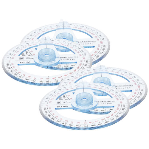 KALLORY 4pcs Protractor Clear Mini Protractor Professional Circle Protractor Rotating Protractors Mini Rotary Tool Multi-Function Ruler Drawing Ruler Child Plastic Portable