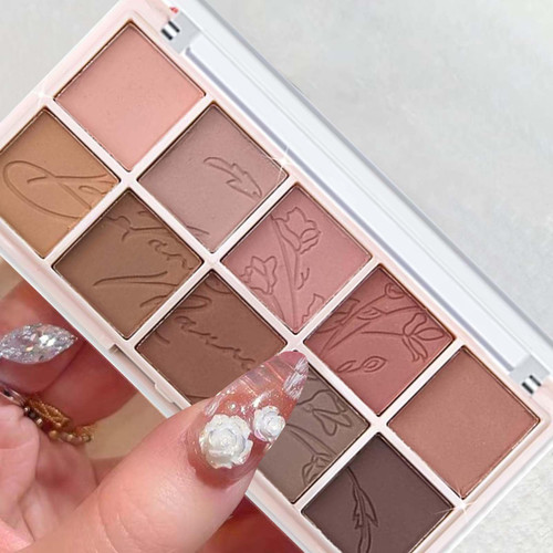 TWLBXMG 10 Colors Eyeshadow Palette Makeup - Matte Shimmer Glitter Eye Shadow, Ultra-Blendable, Naturing-Looking, High Pigment Waterproof Neutral Eyeshadow Palette (06#)