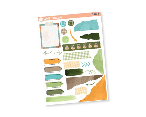 Deco Planner Stickers, Fall Owls Deco Stickers, Fun Deco Planning Labels (Owl Autumn D-169) (Deco Jouranling)