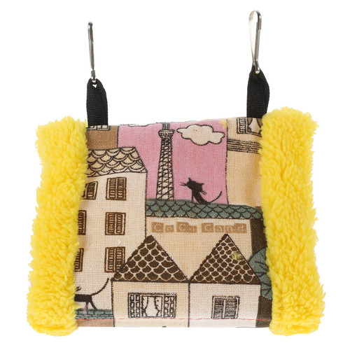 POPETPOP Bird Hammock Winter Warm Bird Nest House Fluffy Parrots Bird Bed for Cage Plush Tent Hideaway Hut for Parakeets Cockatiels Conures Lovebirds African Grey (S)