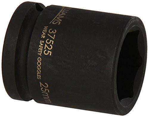 Williams 37525 1/2-Inch Drive Standard Impact Socket, 6-Point, 25mm