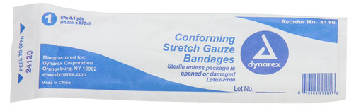 First Aid Only 5-900 Stretch Gauze Bandage, 4 yds Length x 6 Width