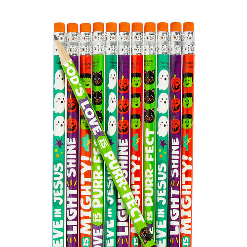 Fun Express Halloween Icons Religious Pencils - 24 Pieces