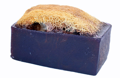 Luffa Soap Bar (4.5oz) - Lavender - Exfoliating Soap, Handmade Glycerin soap - Falls River Soap