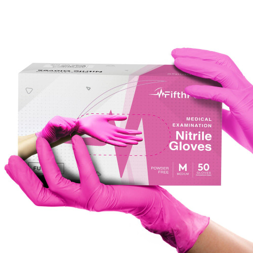 Fuchsia Hot Pink Nitrile Disposable Gloves - 50 Count - 3 Mil Nitrile Gloves Medium - Powder and Latex Free Rubber Gloves - Surgical Medical Exam Gloves - Food Safe Cooking Gloves Fuchsia Hot Pink Nitrile Disposable Gloves - 50 Count - 3 Mil Nitrile Gloves Medium - Powder and Latex Free Rubber Gloves - Surgical Medical Exam Gloves - Food Safe Cooking Gloves