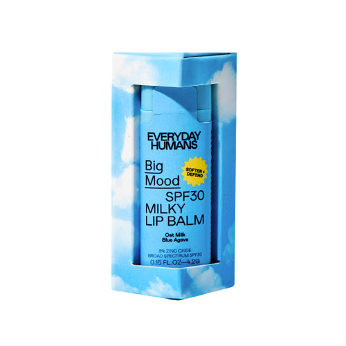 EVERYDAY HUMANS SPF30 Mineral Zinc Lip Sunscreen (Oat Milk Flavor) Big Mood, 0.15oz | Moisturizing with Shea Butter & Vitamin E | Sunscreen Lip Balm | Reef Friendly, Cruelty Free, SPF30, 0.15 oz