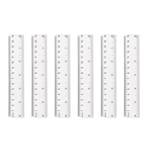 UUYYEO 12 Pcs Clear Plastic Straight Ruler School Measuring Ruler Student Learning Ruler Office Drafting Ruler 2 Scale Rulers Artist Drawing Rulers 15 cm